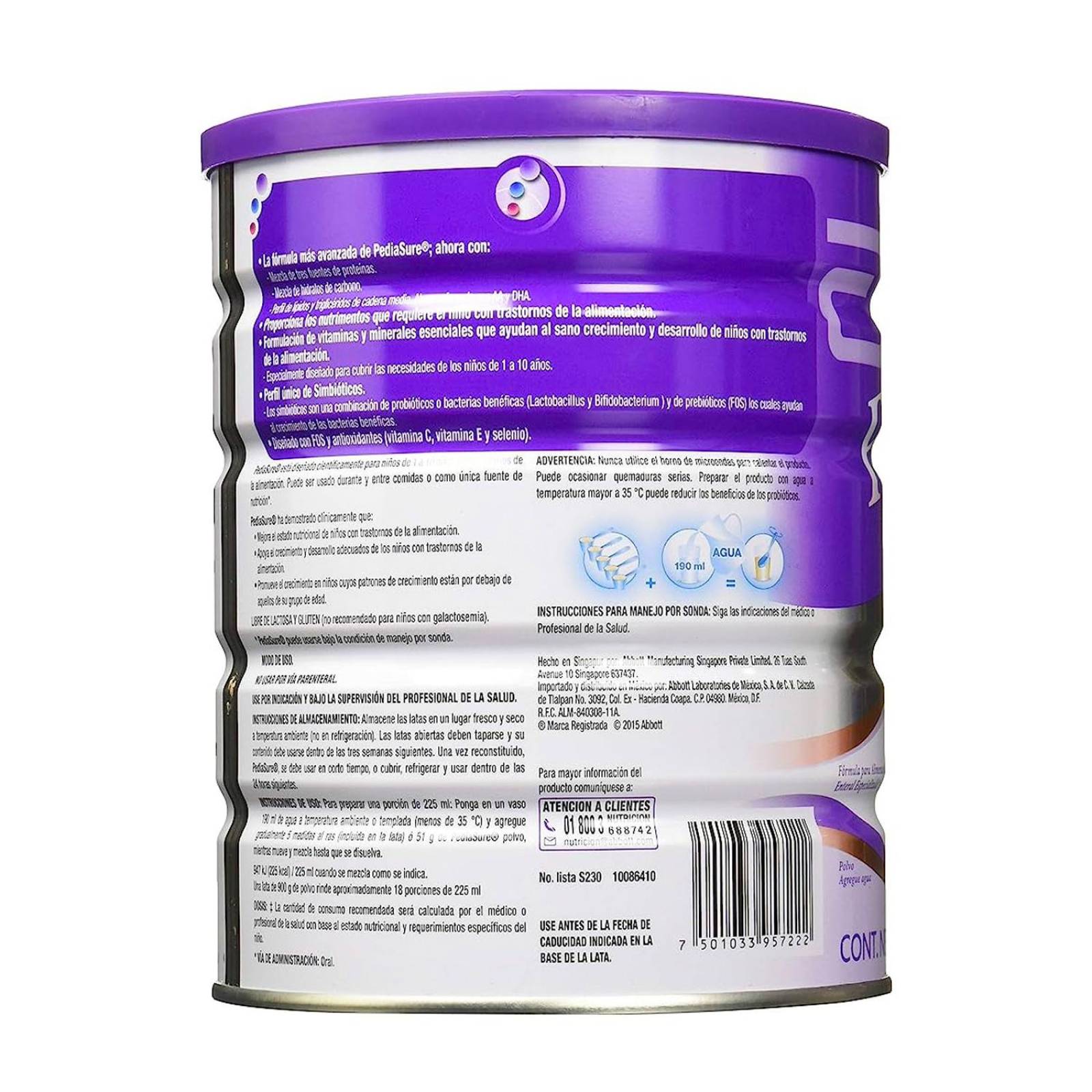 Suplemento Alimenticio Pediasure Chocolate en Polvo 900 gr 