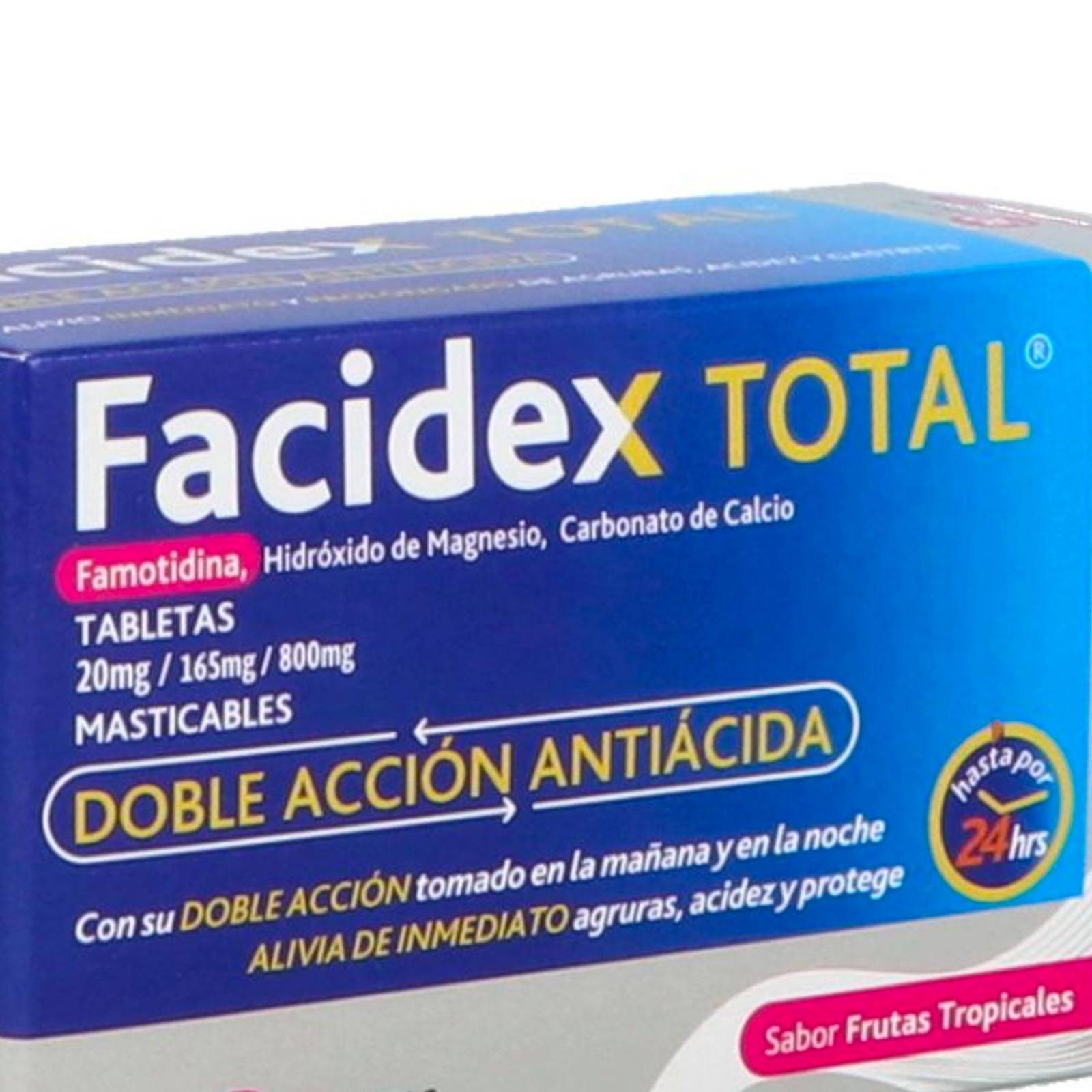 Tabletas Masticables Facidex Total Frutas Tropicales 30 pzs 