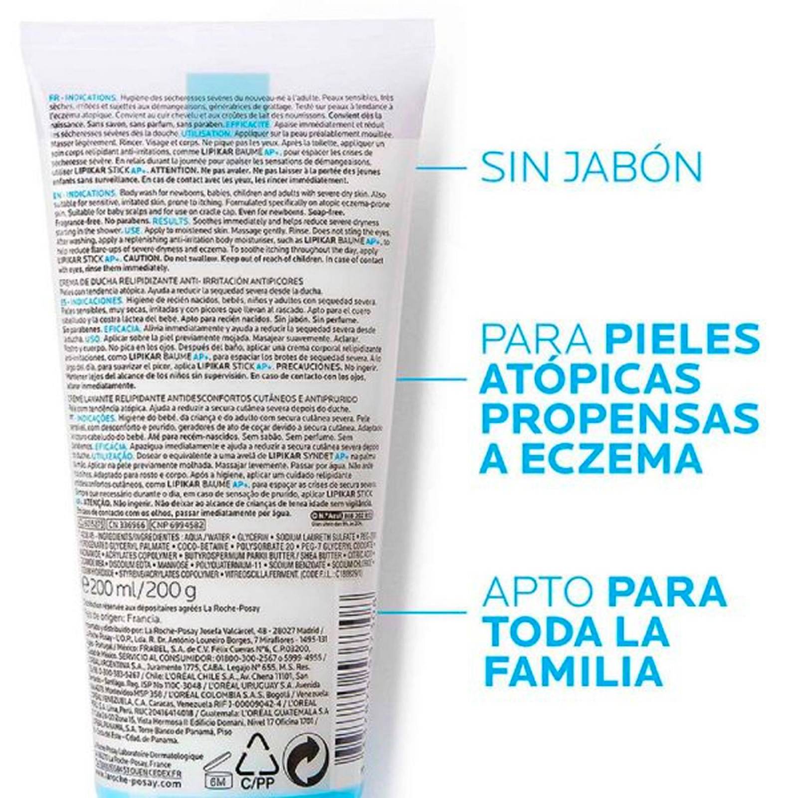 Crema Anti-Irritación La Roche Posay Lipikar Syndet AP 200ml 