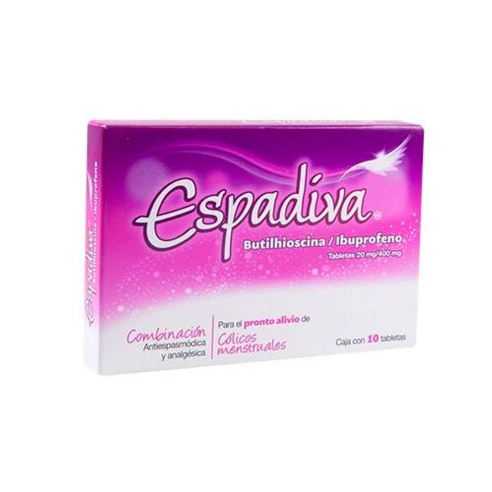 Tabletas Espadiva para Cólicos Menstruales 10 piezas