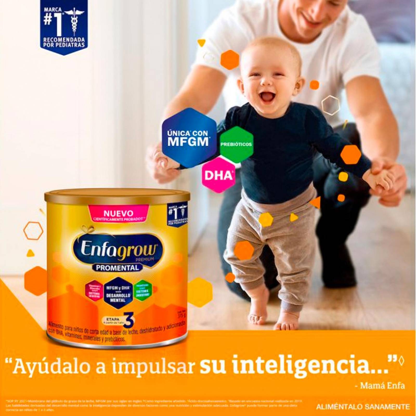 Fórmula Infantil Enfagrow Promental etapa 3 375 gr 