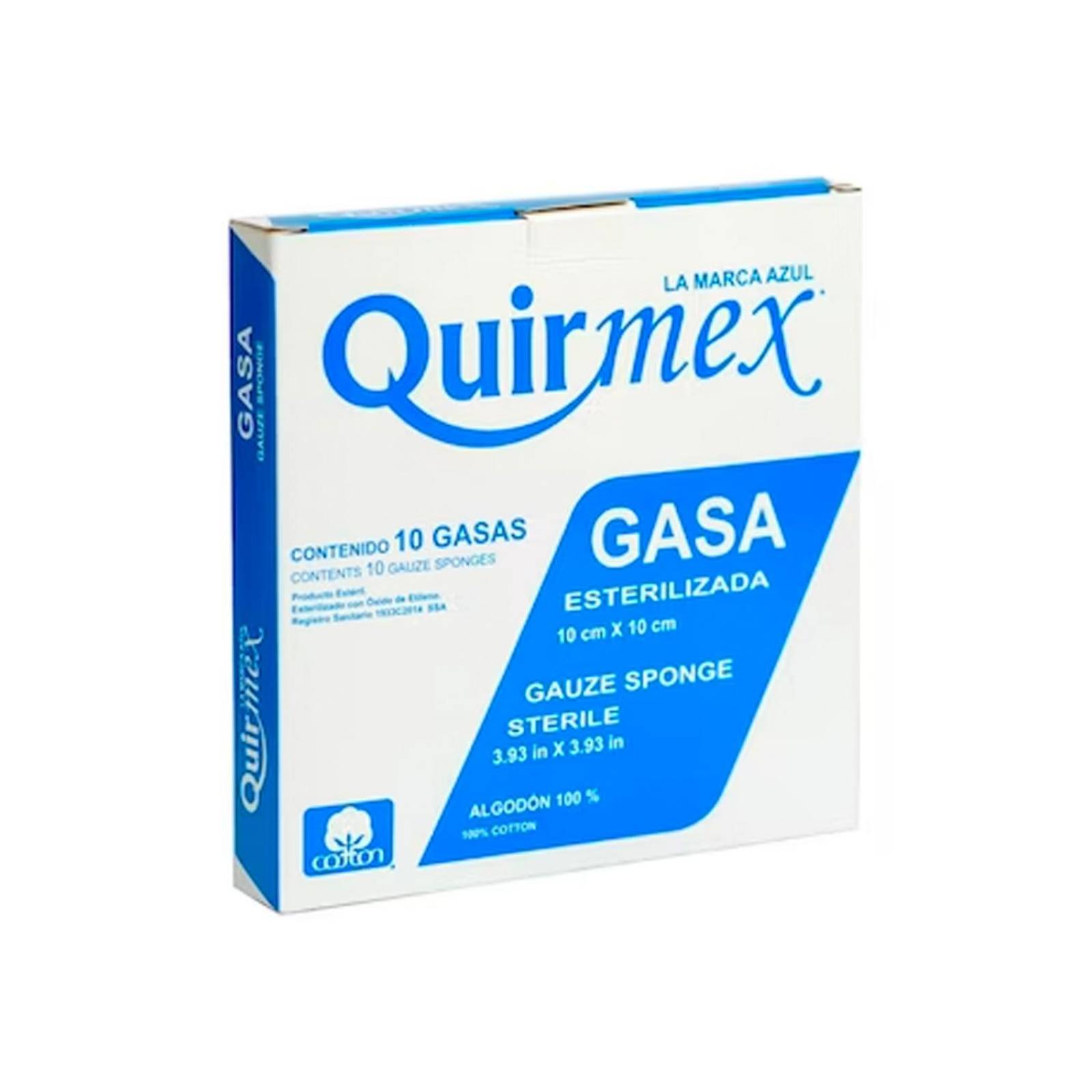 Gasa Quirmex Esterilizada 10 piezas de 10x10 cm 