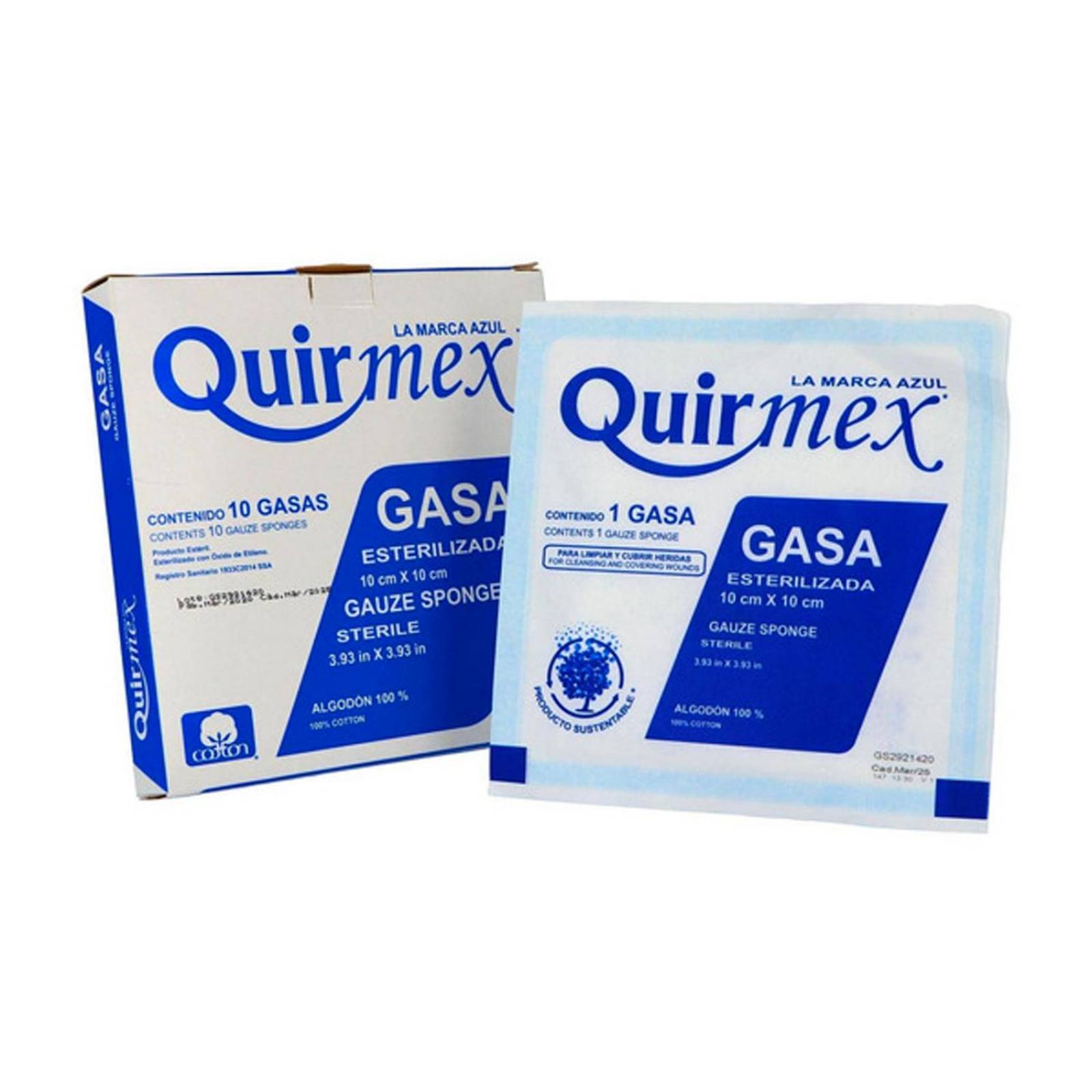 Gasa Quirmex Esterilizada 10 piezas de 10x10 cm 