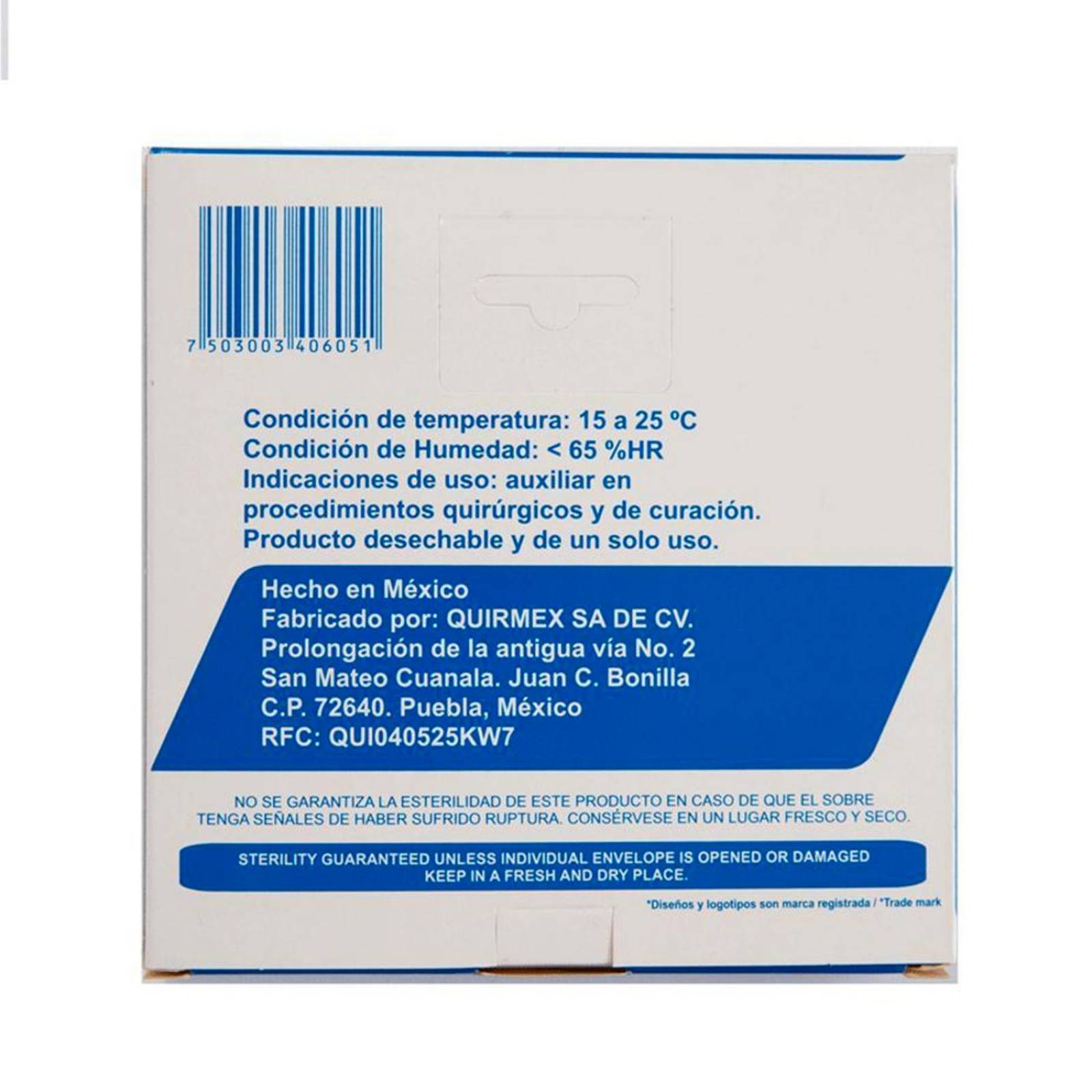 Gasa Quirmex Esterilizada 10 piezas de 10x10 cm 