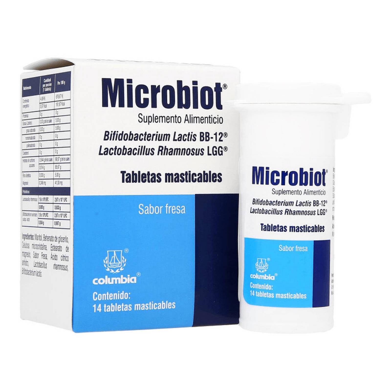 Suplemento Alimenticio Microbiot 14 Tabletas 