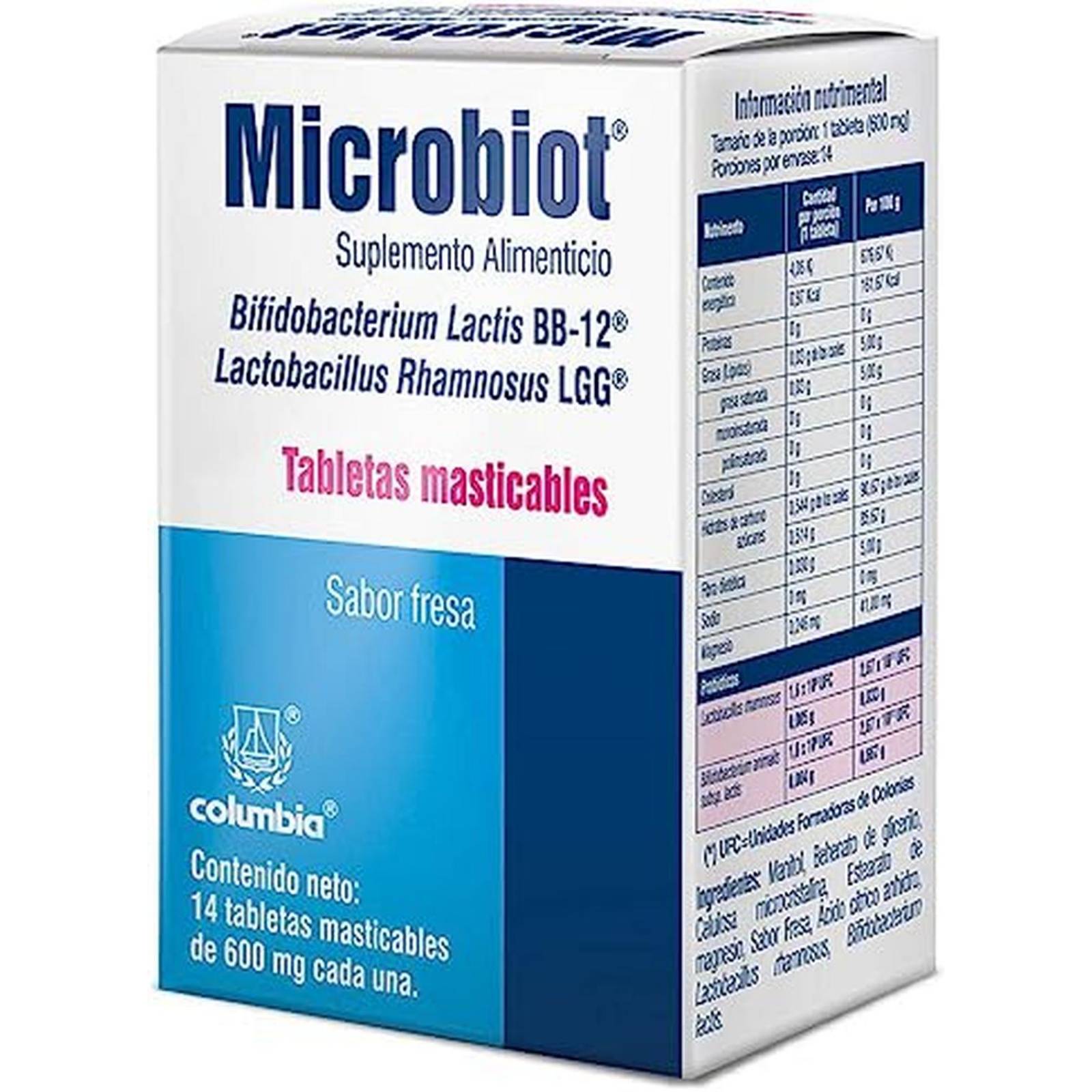 Suplemento Alimenticio Microbiot 14 Tabletas 