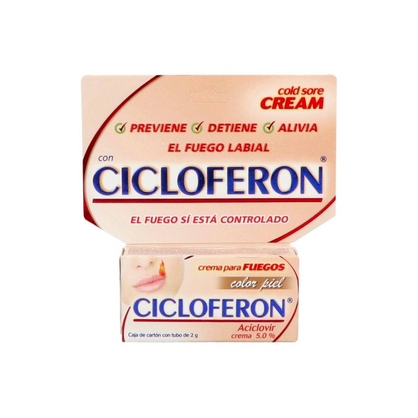 Crema para Fuegos Cicloferon Color Piel 2 gr