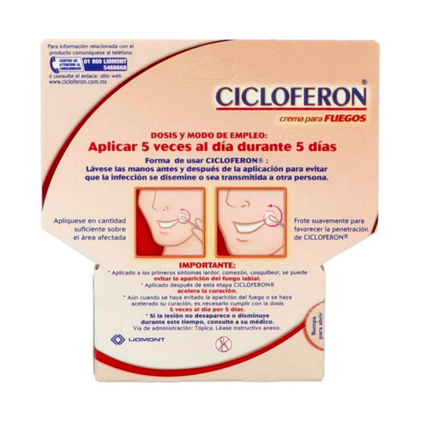 Crema para Fuegos Cicloferon Color Piel 2 gr