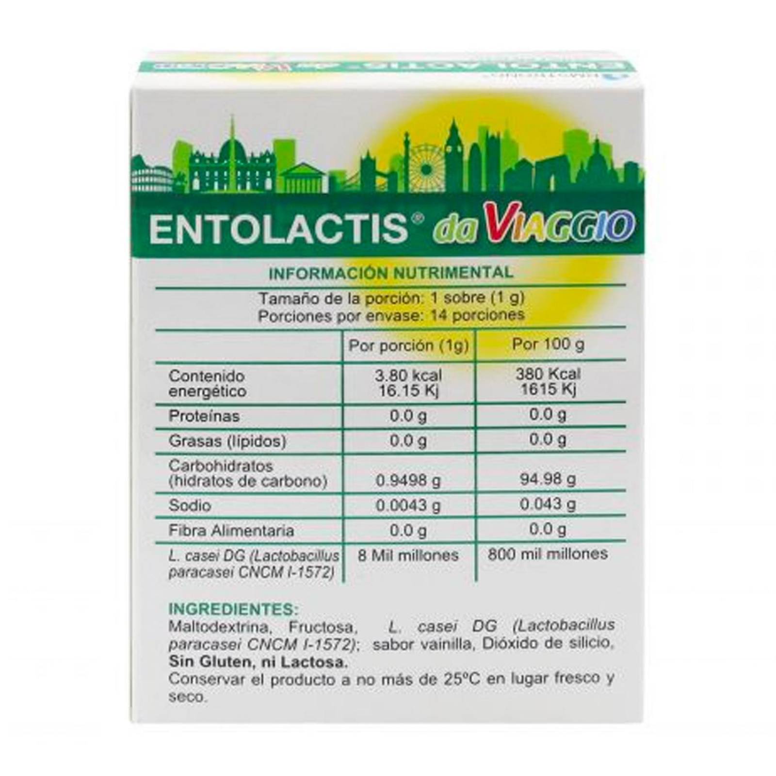 Suplemento Alimenticio Entolactis da Viaggio 14 sobres de 1 g 