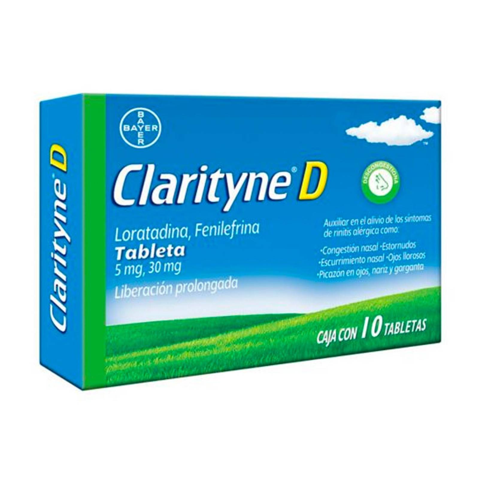 Antihistamínico Clarityne-D 10 tabletas