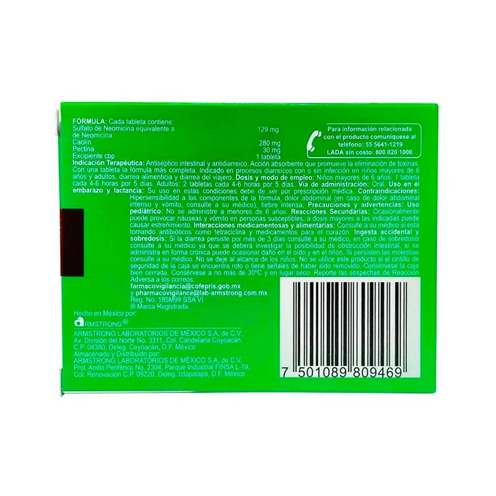 Antidiarreico Kaomycin 20 tabletas 