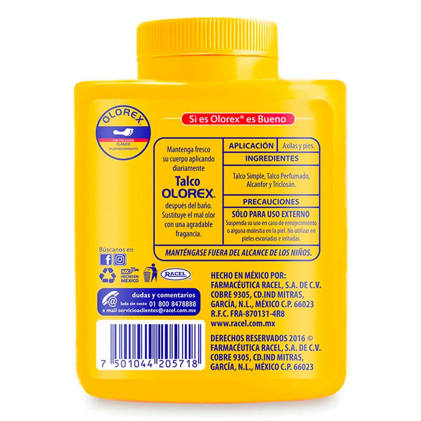 Talco Desodorante Olorex Original 130 gr 