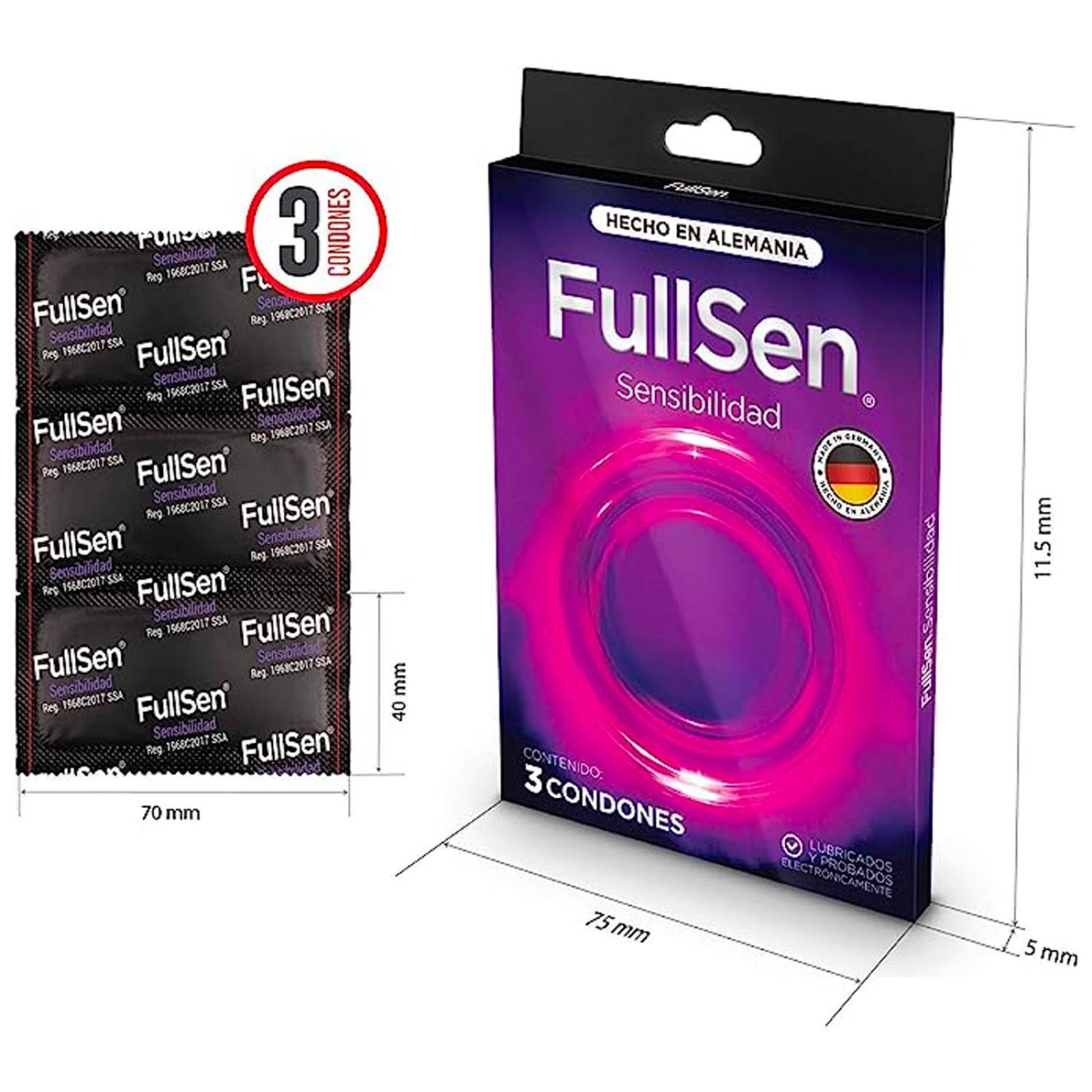 Preservativos FullSen Sensibilidad 3 piezas 