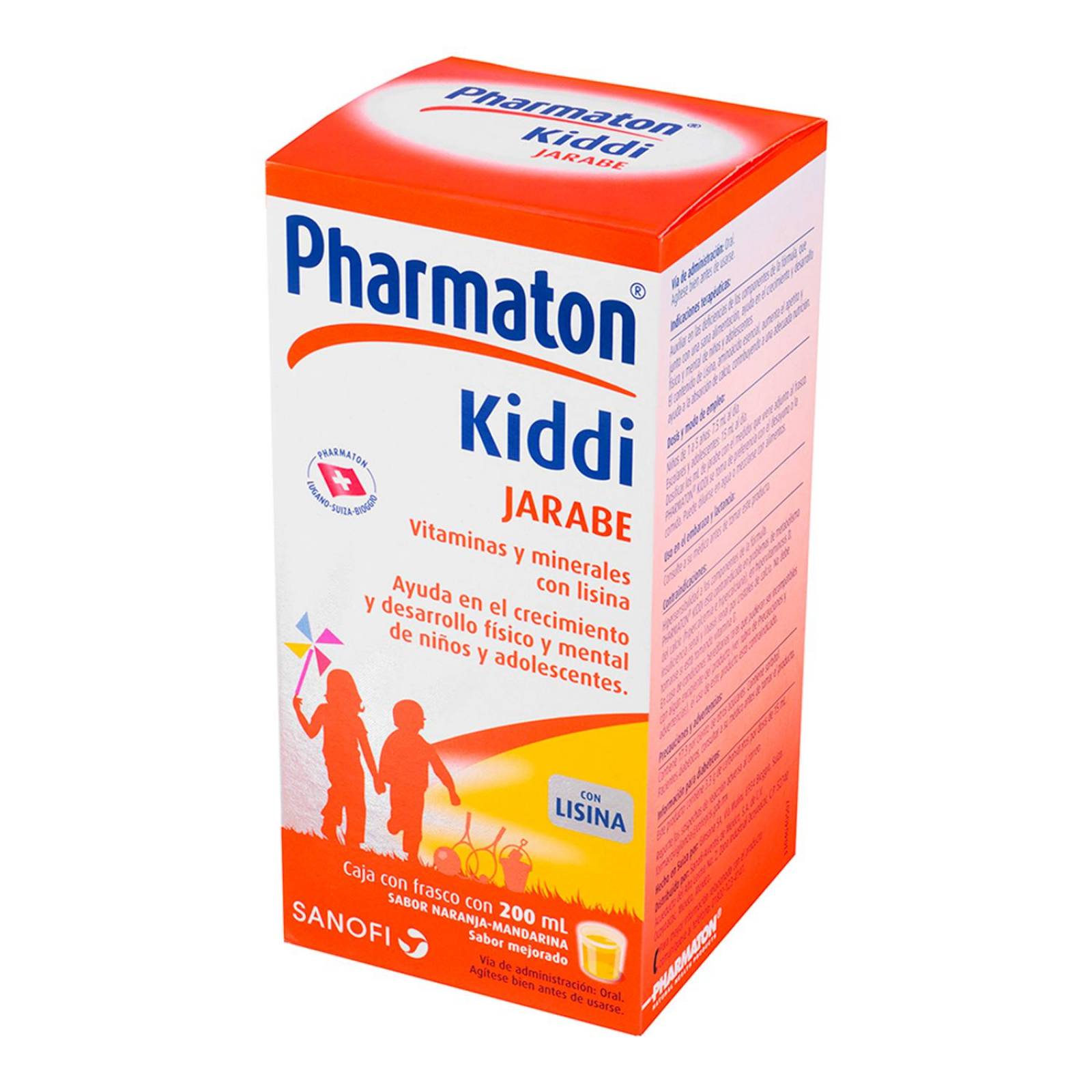 Jarabe Pharmaton Kiddi Multivitamínico para Niños Sabor Naranja-Mandarina  200ml
