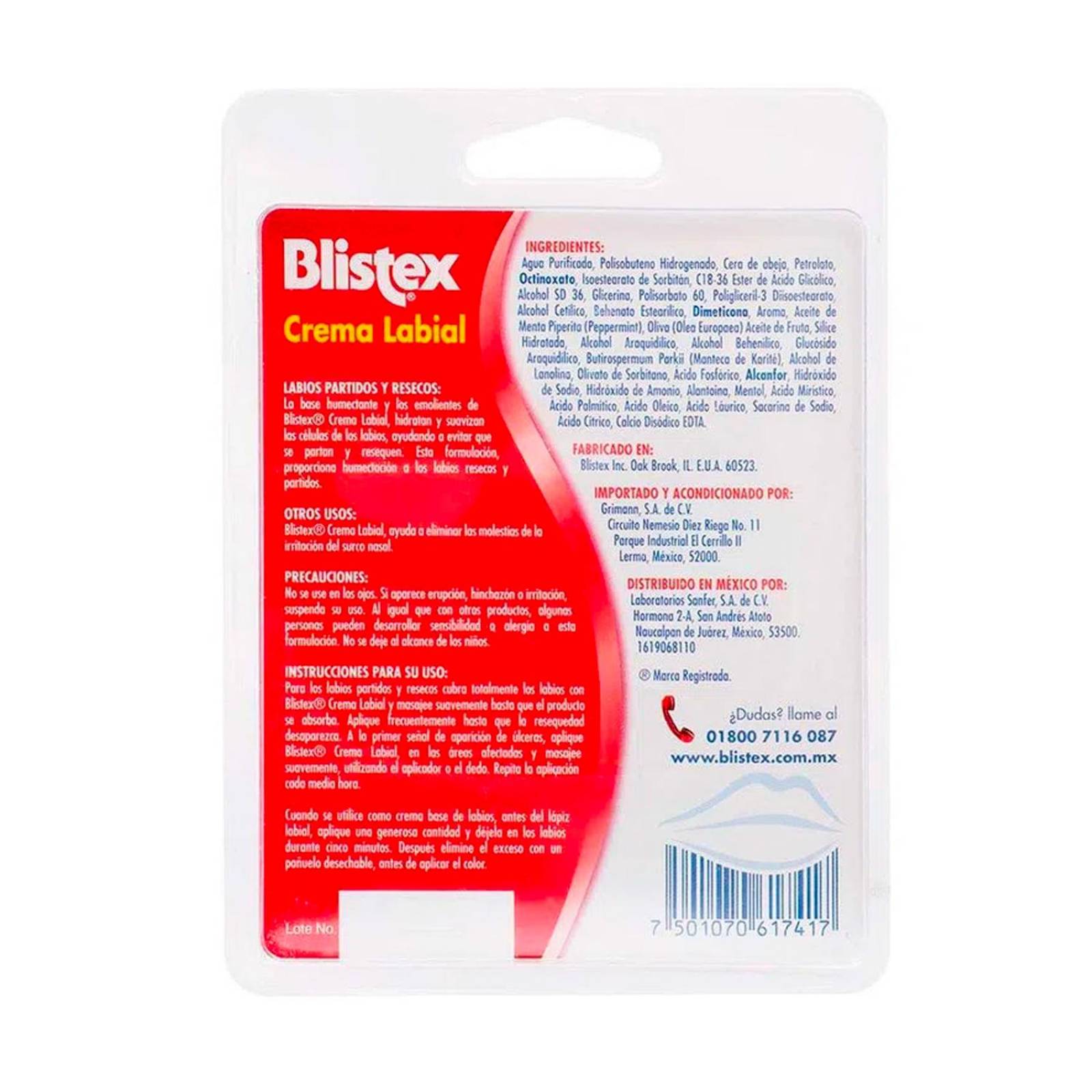 Crema Labial Blistex Antiséptica 6 gr 