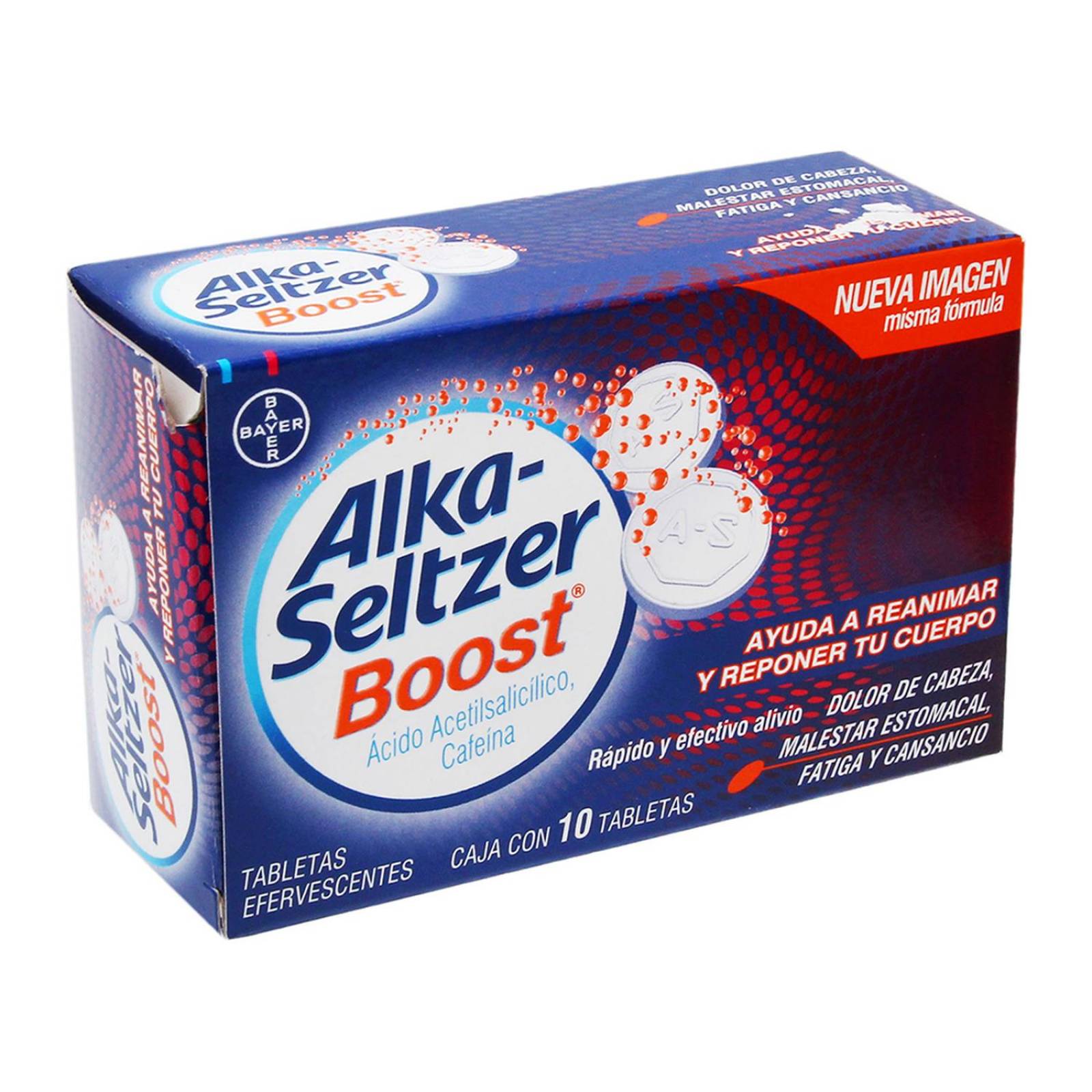 Tabletas Efervescentes Alka-Seltzer Boost 10 Tabletas