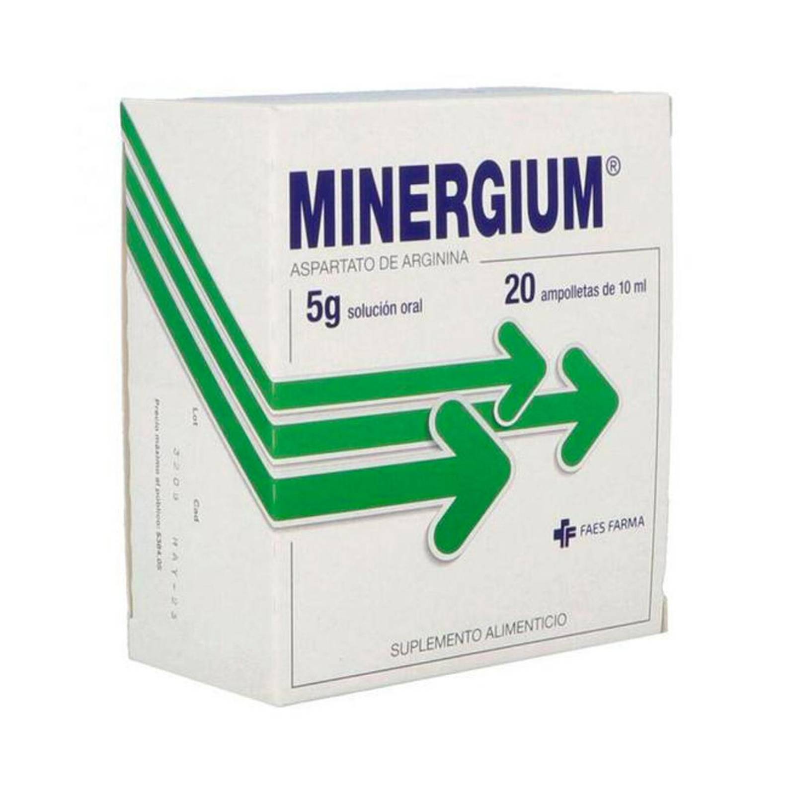 Suplemento Alimenticio Minergium 20 Ampolletas de 10 ml 