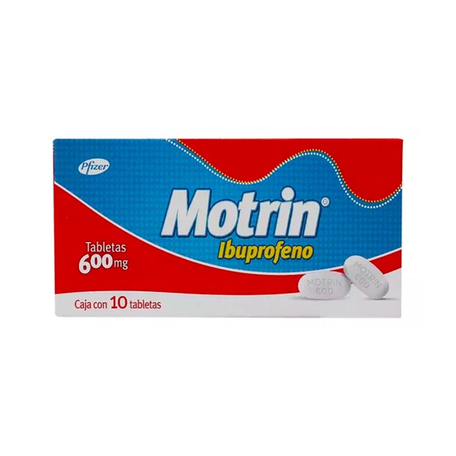 Ibuprofeno Motrin 600 mg 10 tabletas 