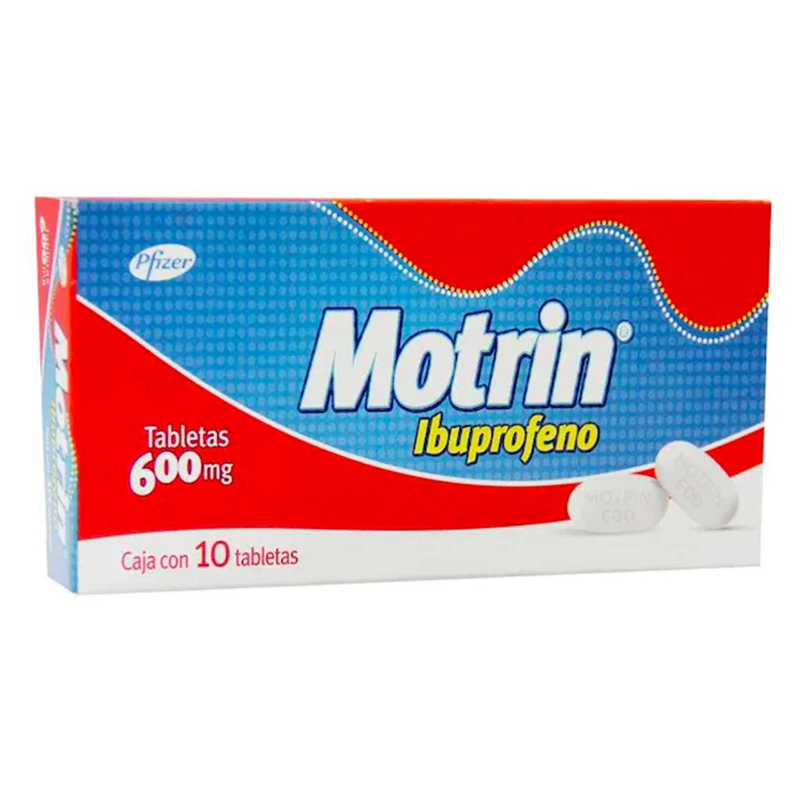 Ibuprofeno Motrin 600 mg 10 tabletas 