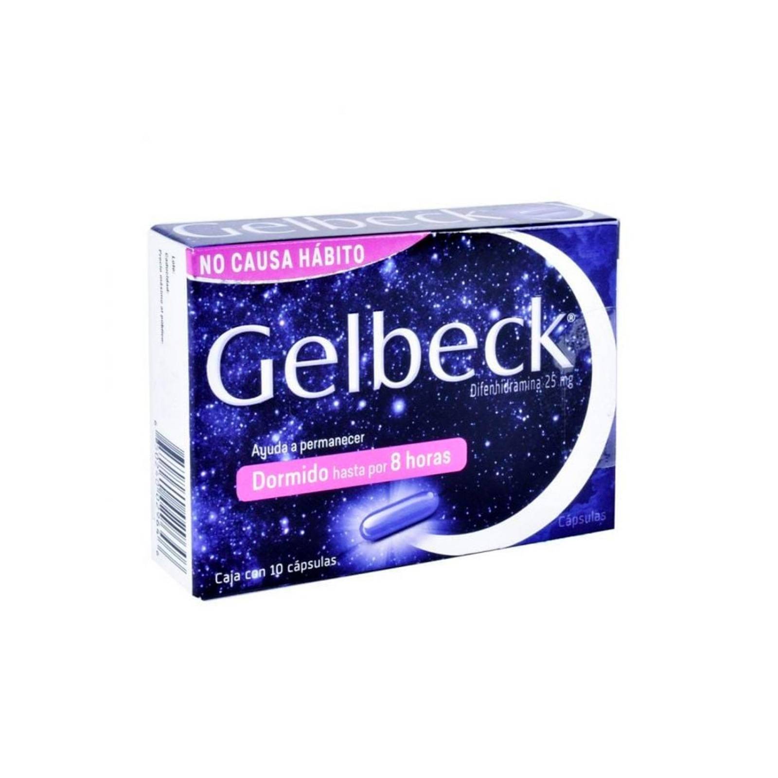 Difenhidramina Gelbeck 10 Cápsulas de 25 mg 