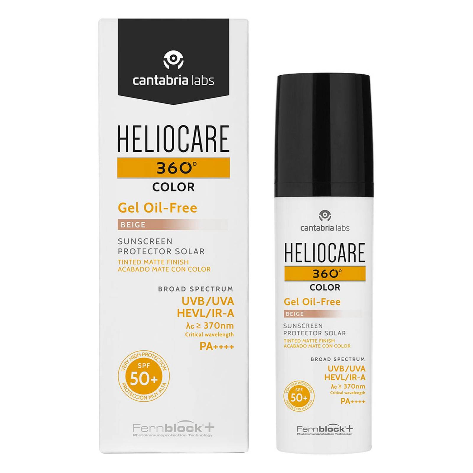 Protector Solar Heliocare 360 Color Gel Oil Free Beige 50ml 