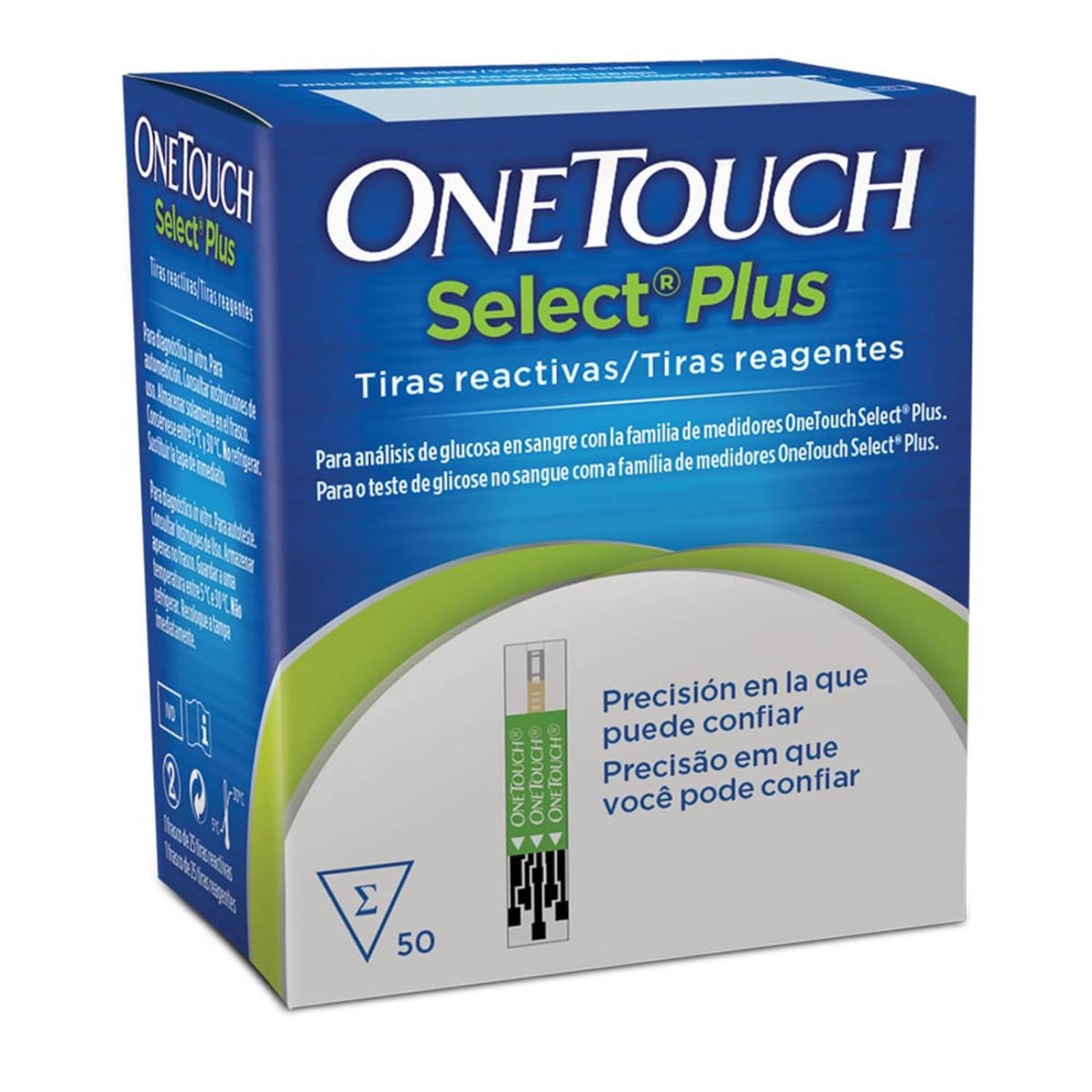 Tiras Reactivas One Touch Select Plus 50 piezas 