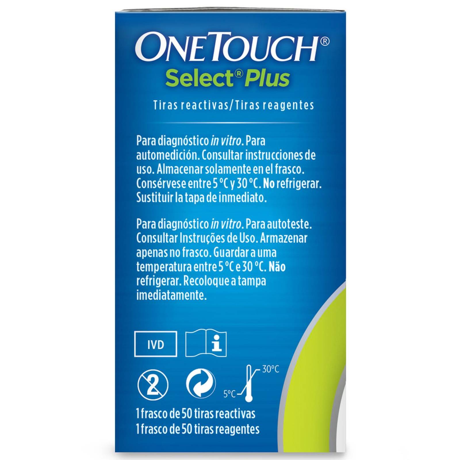 Tiras Reactivas One Touch Select Plus 50 piezas 