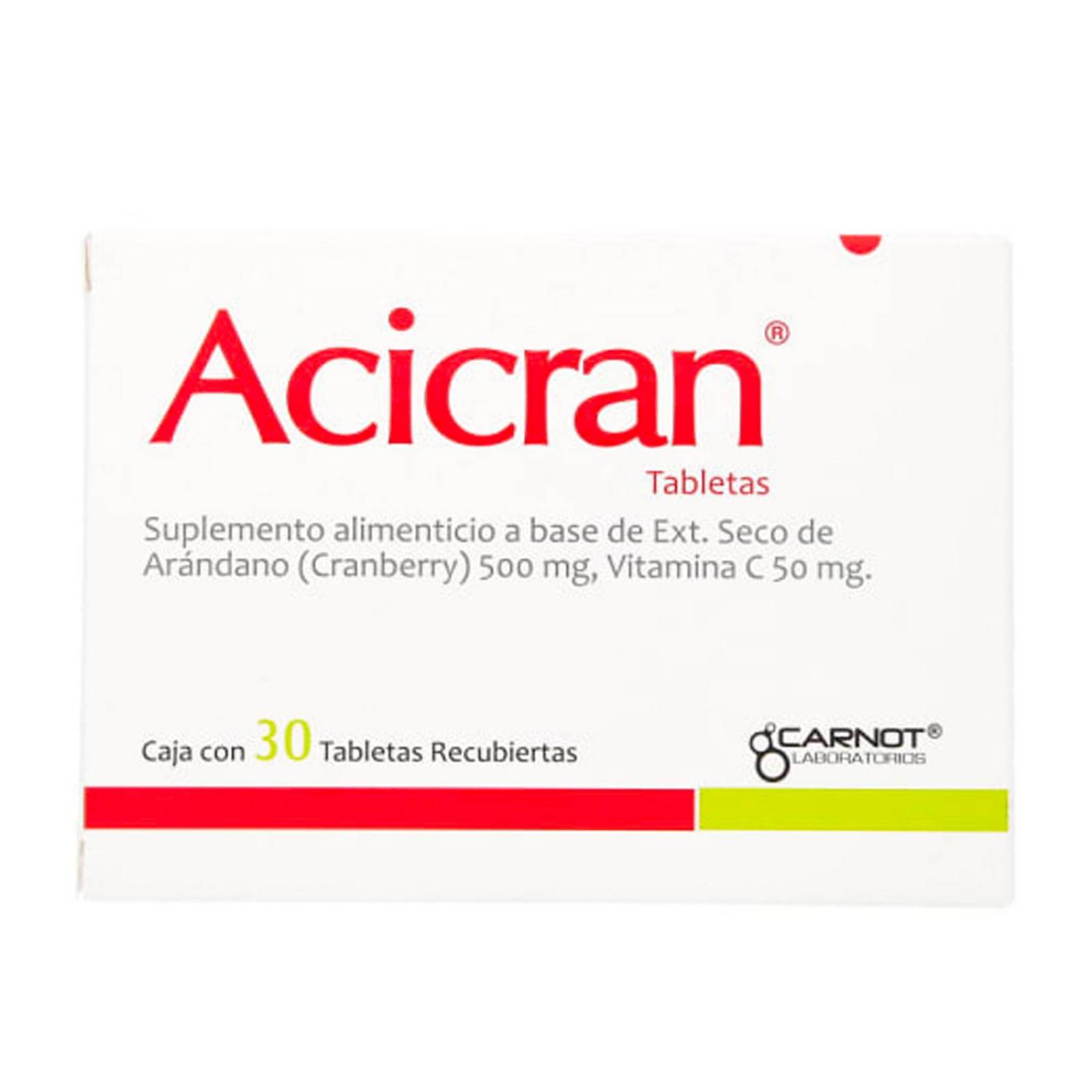 Suplemento Alimenticio Acicran 30 tabletas 