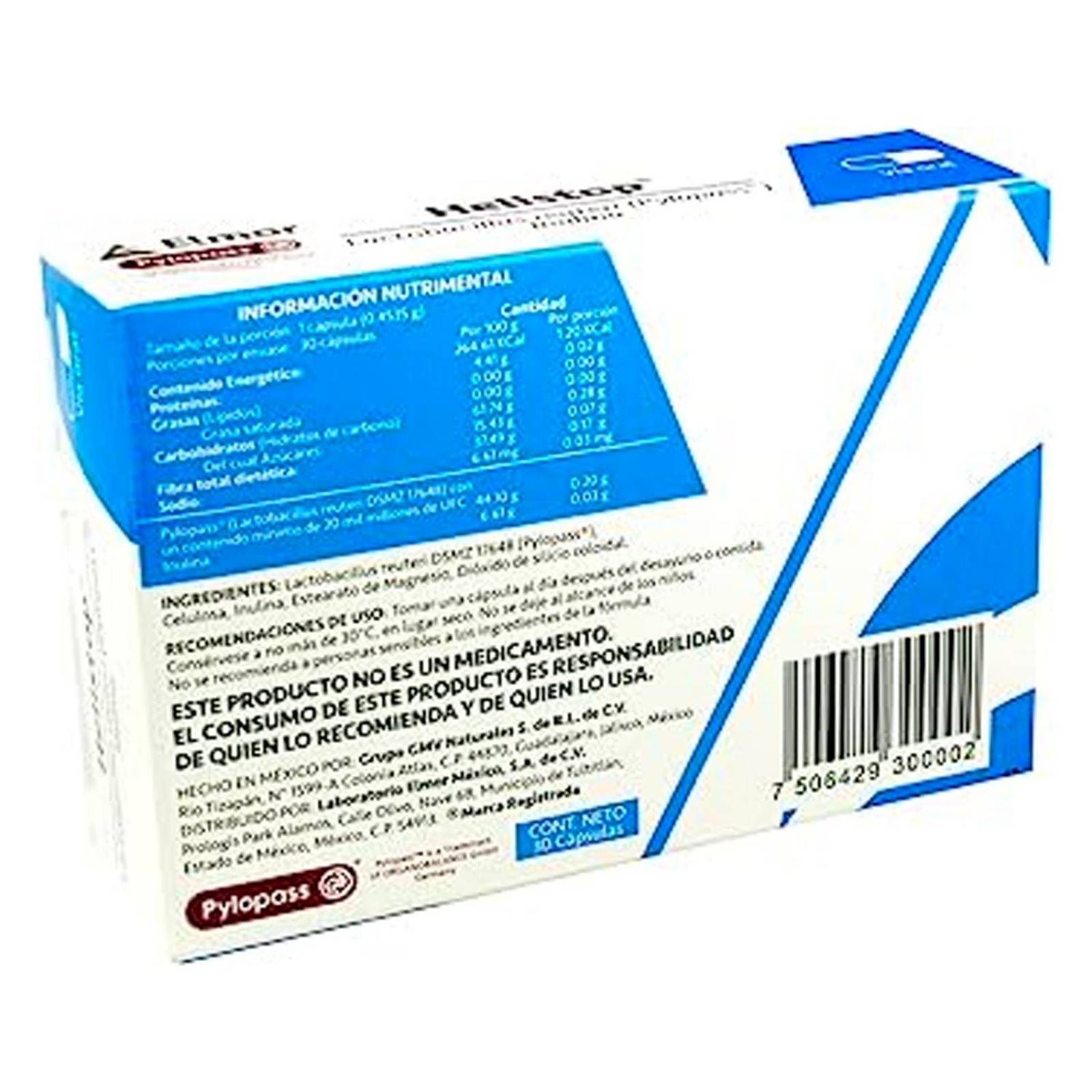 Suplemento Alimenticio Helistop Probióticos 30 Cápsulas 