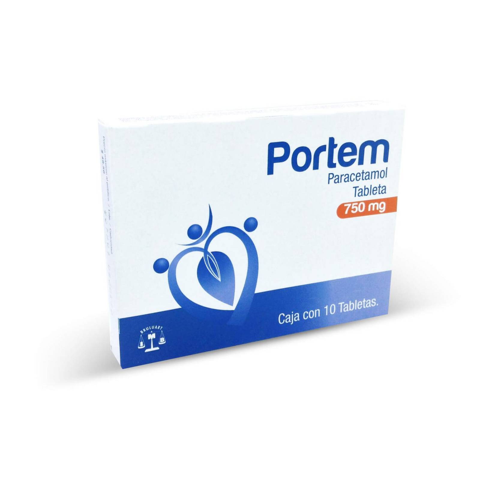 Paracetamol Portem 10 Tabletas de 750 mg