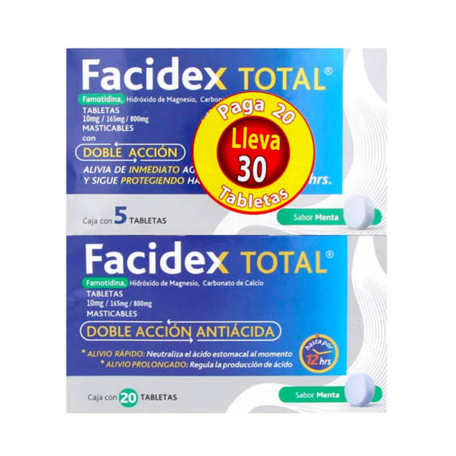 Tabletas Masticables Facidex Total 30 Tabletas 