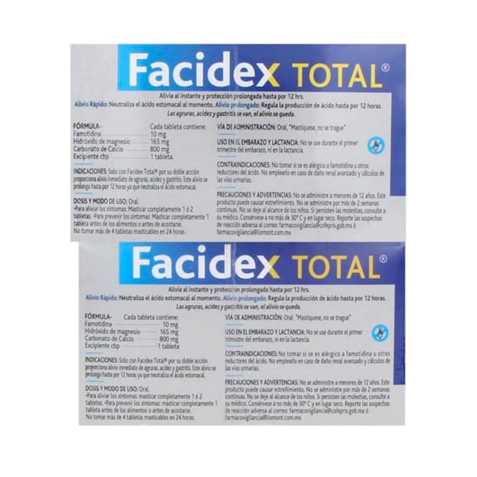 Tabletas Masticables Facidex Total 30 Tabletas 