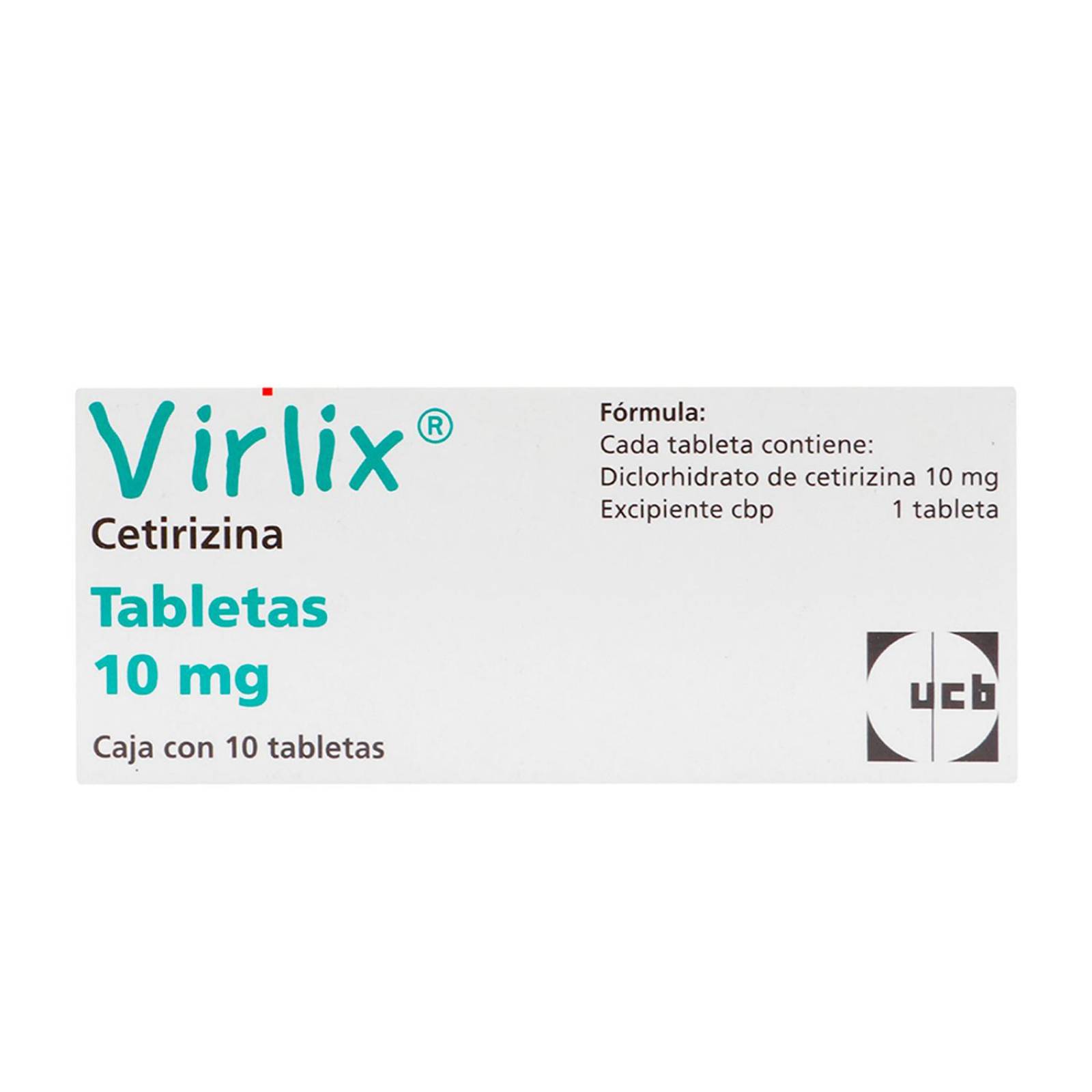 Antihistamínico Virlix 10 mg 10 tabletas 