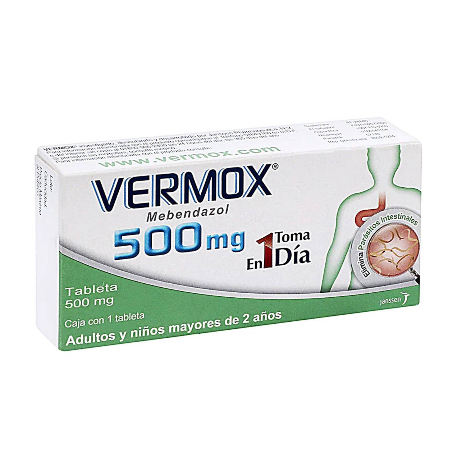 Mebendazol Vermox 500 mg 1 Tableta 