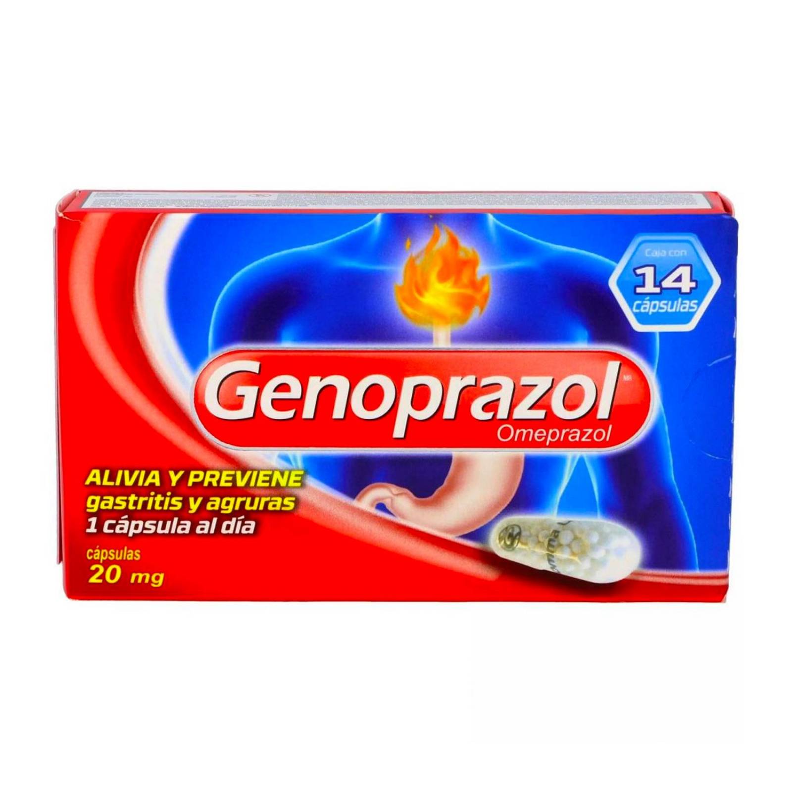 Omeprazol Genoprazol 20 mg 14 Cápsulas