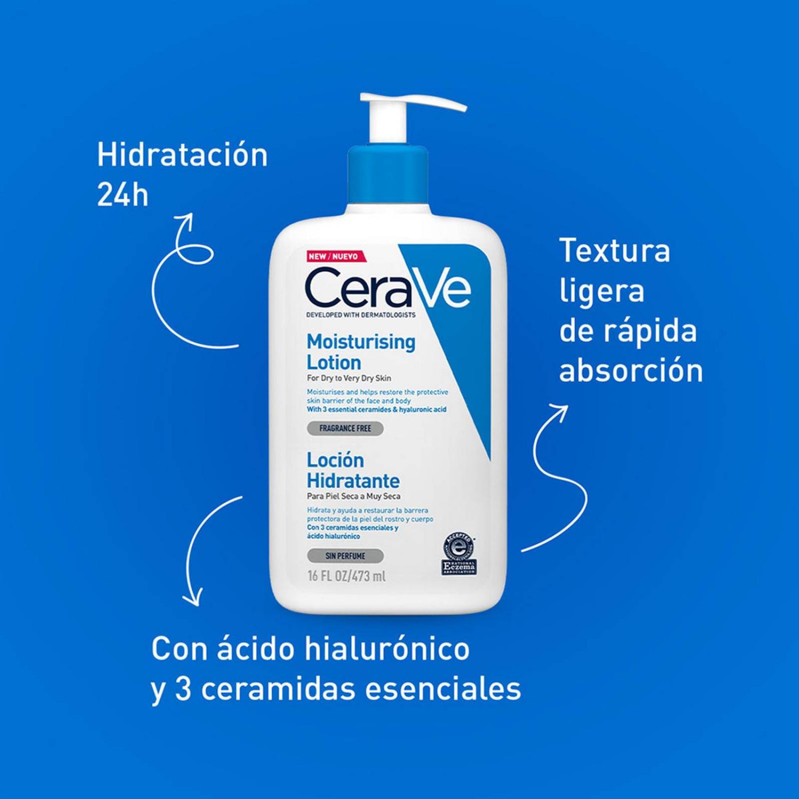 Loción Hidratante Corporal CeraVe para Piel Seca 473 ml