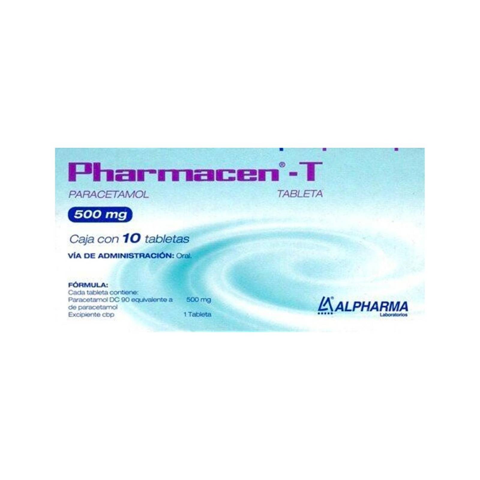 Paracetamol Pharmacen-T 10 Tabletas de 500 mg 