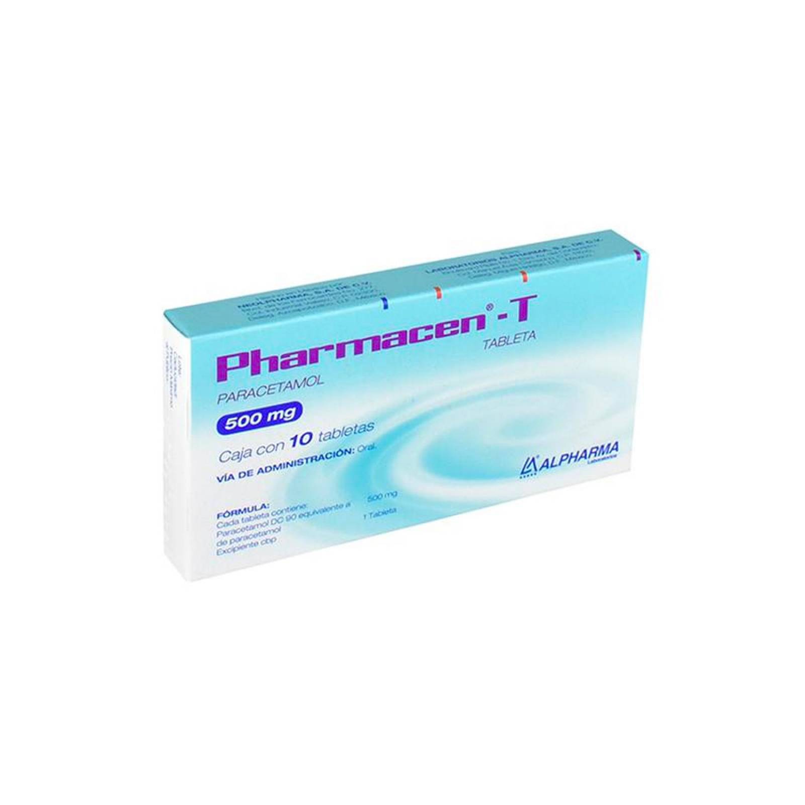 Paracetamol Pharmacen-T 10 Tabletas de 500 mg 