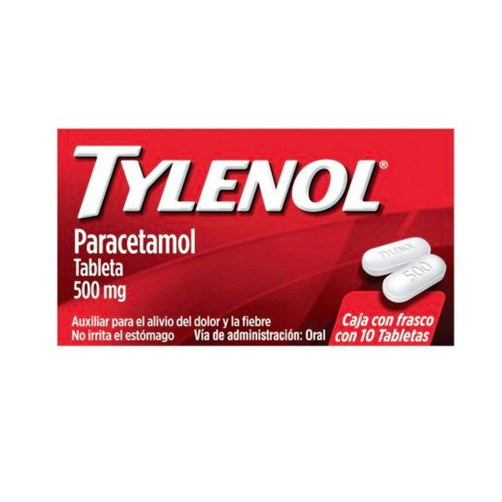 Analgésico Tylenol 500 mg 10 Tabletas