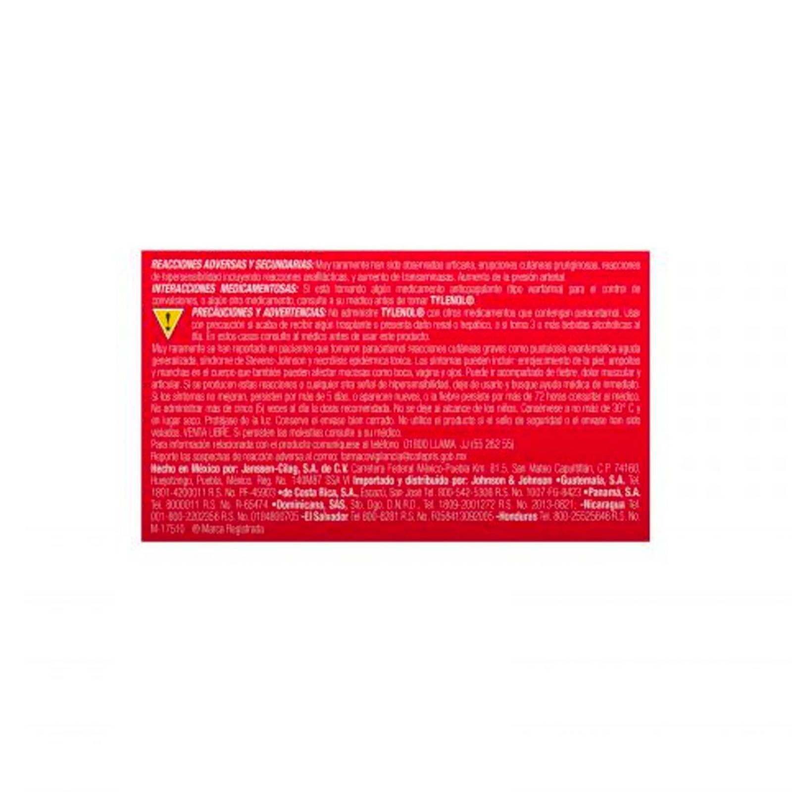 Analgésico Tylenol 500 mg 10 Tabletas