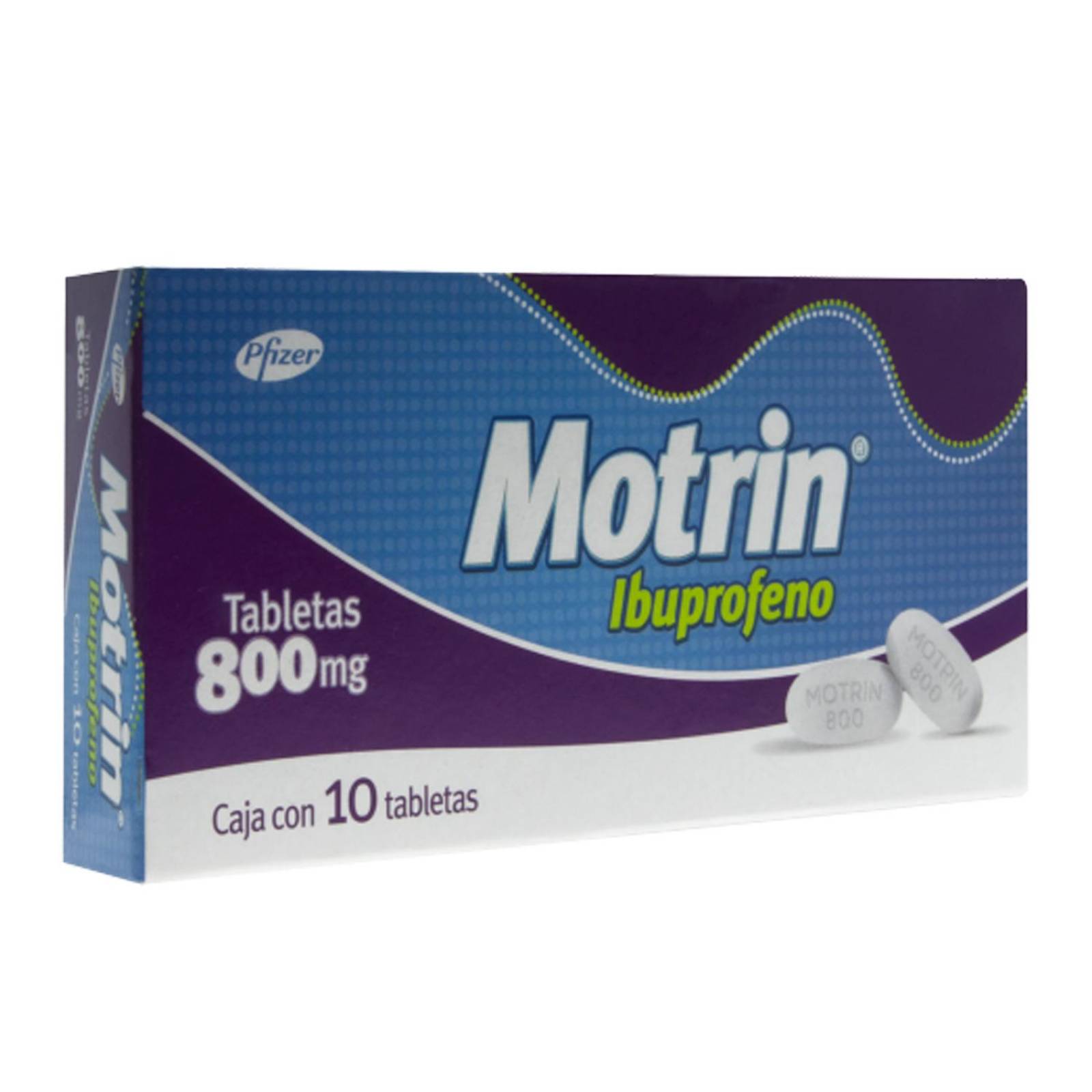 Ibuprofeno Motrin 800 mg 10 Tabletas 