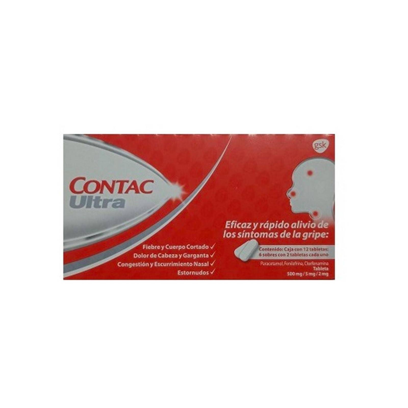 Antigripal Contac Ultra 12 tabletas 