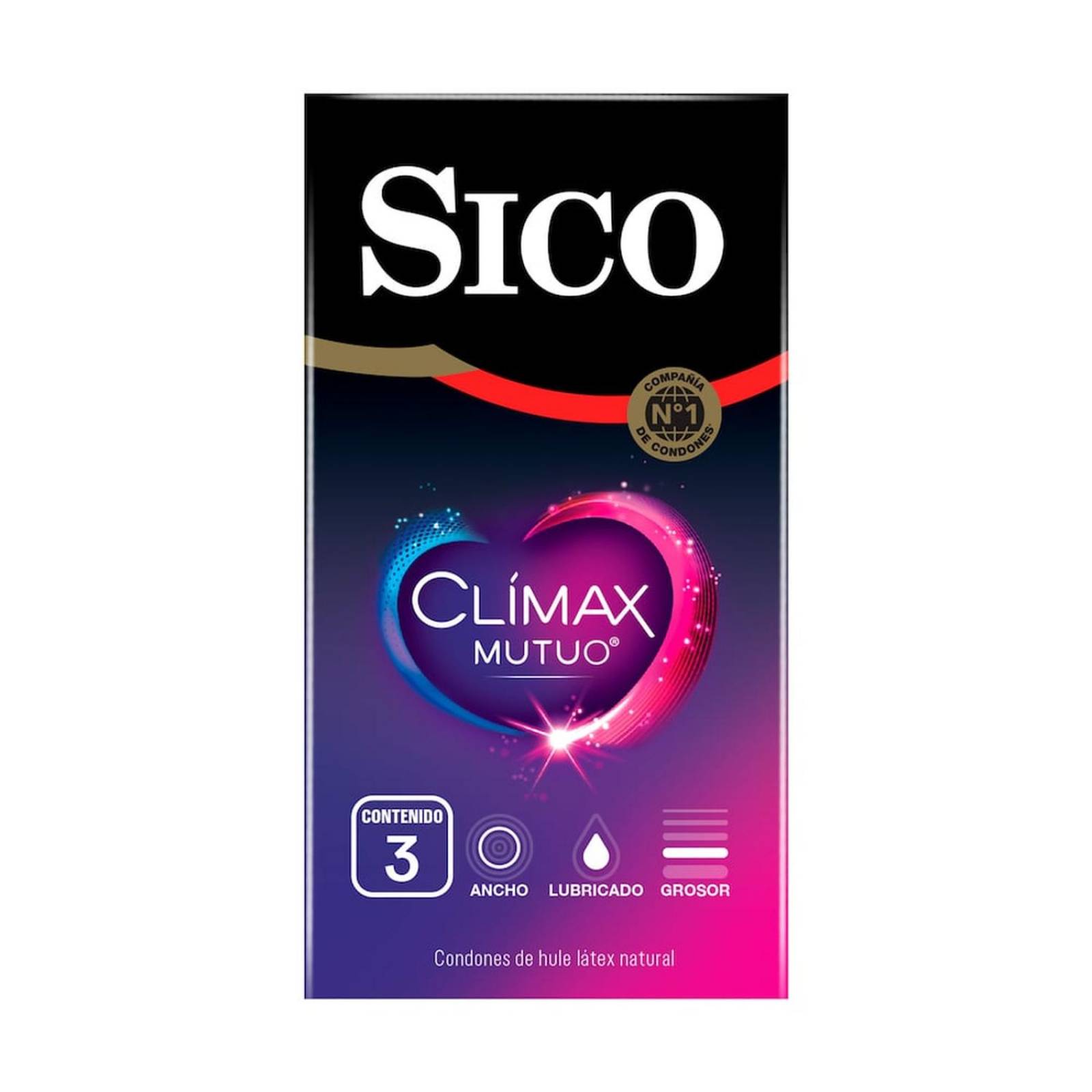 Preservativos Sico Clímax Mutual 3 piezas 