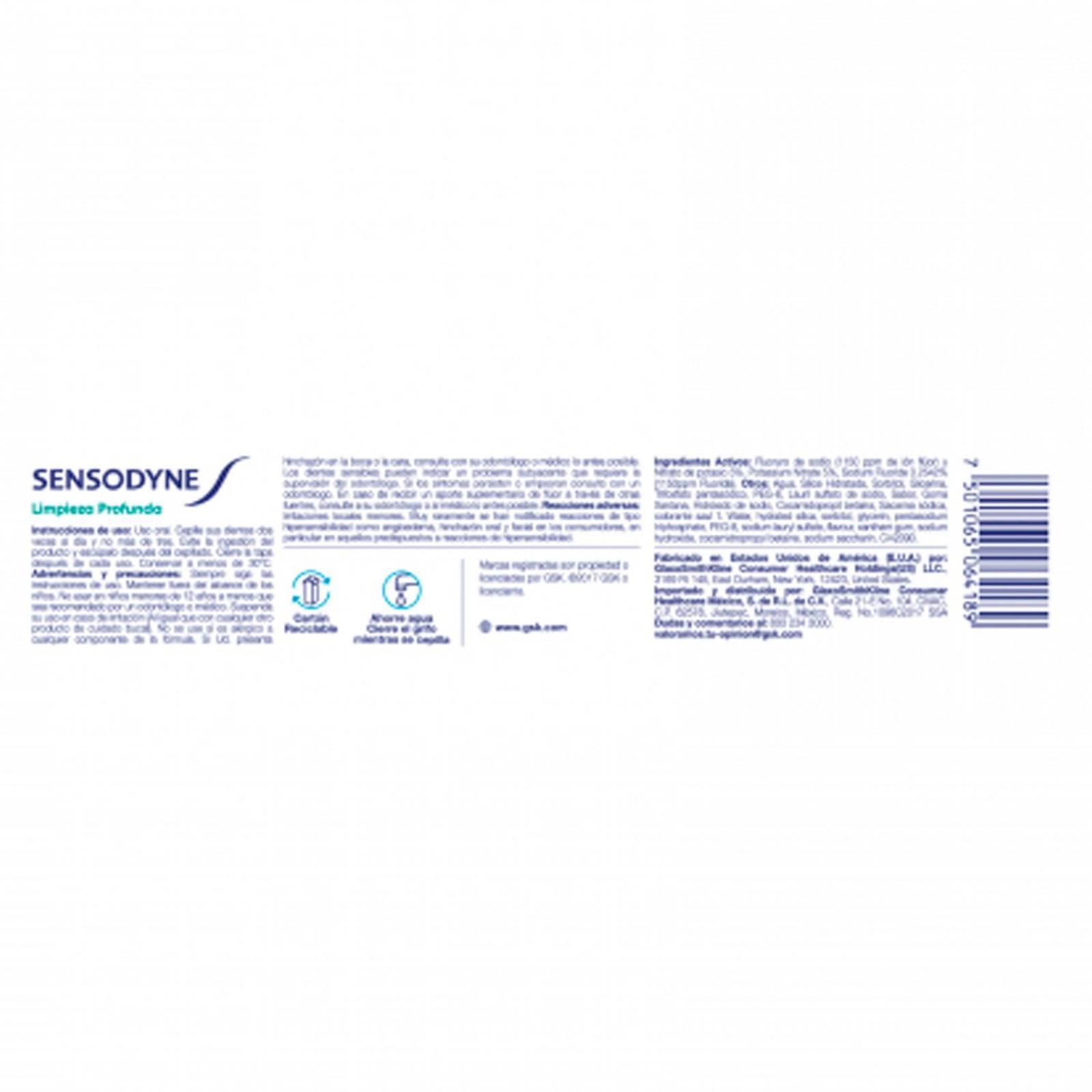 Pasta Dental Sensodyne Limpieza Profunda 113 gr 