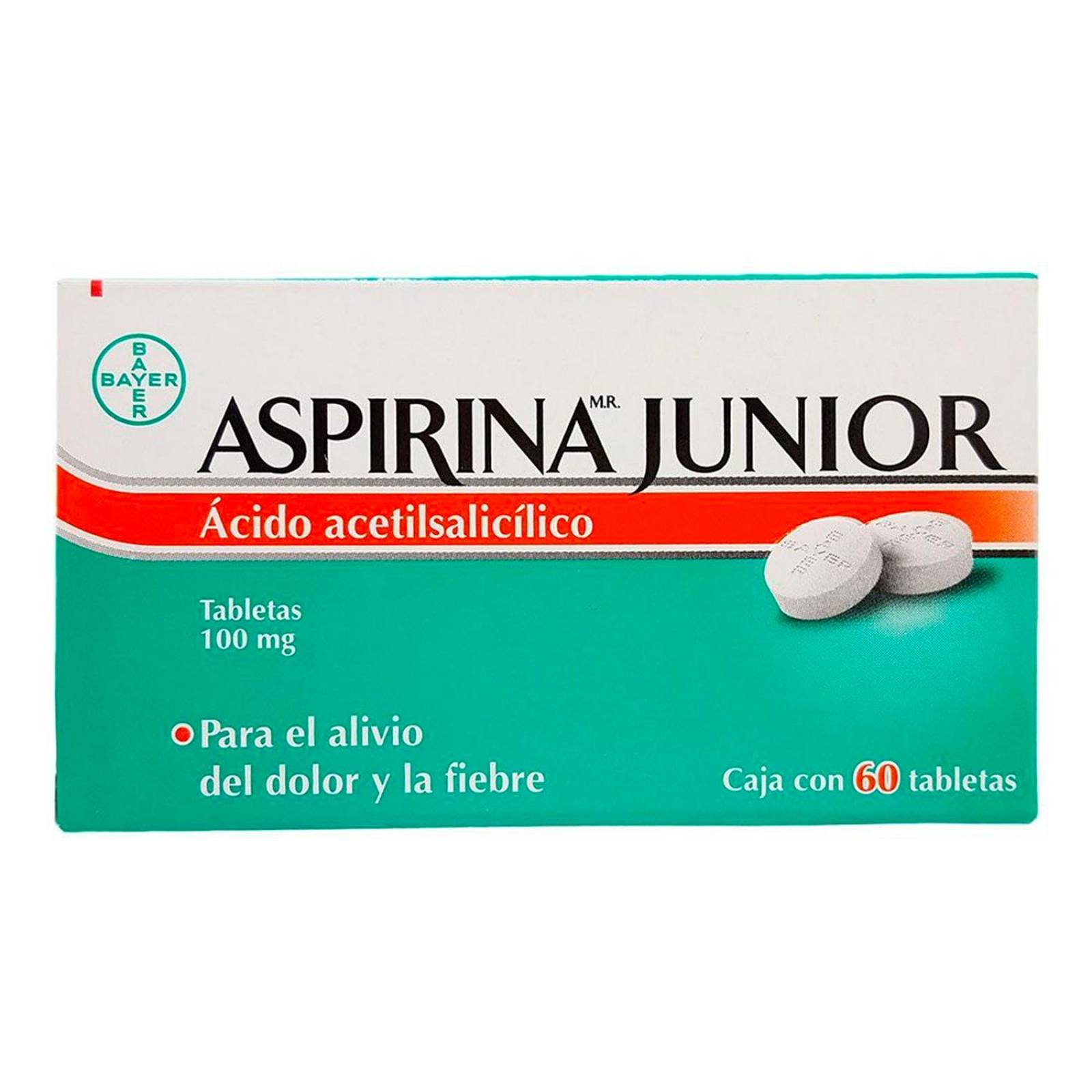 Ácido Acetilsalicílico Aspirina Junior 100 mg 60 Tabletas 