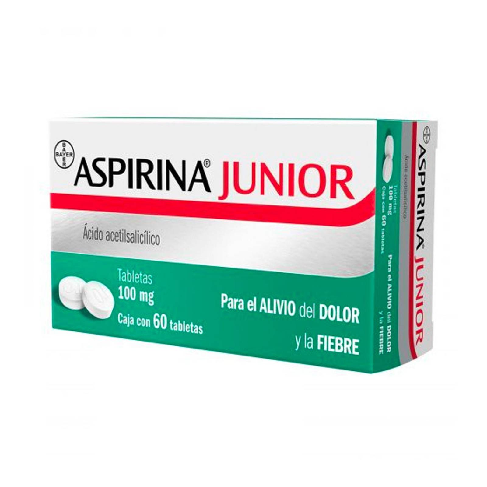 Ácido Acetilsalicílico Aspirina Junior 100 mg 60 Tabletas 