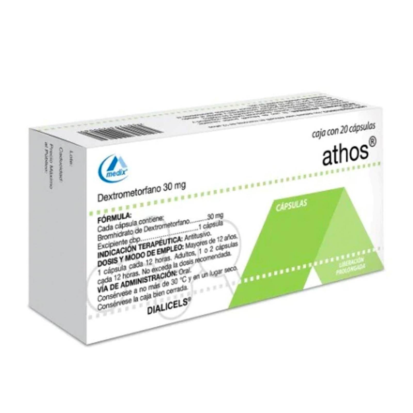 Dextrometofano Athos 30 mg 20 Cápsulas 