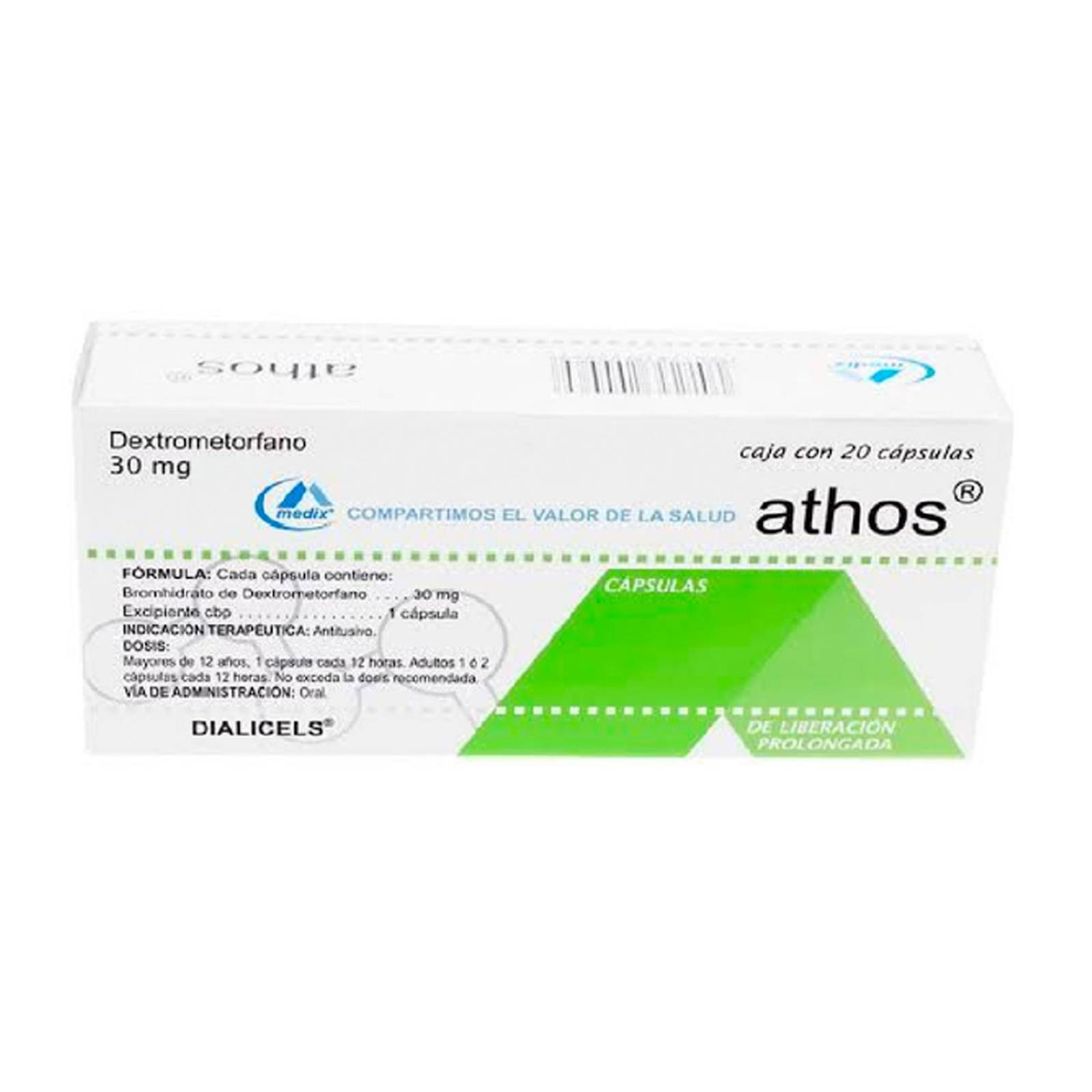 Dextrometofano Athos 30 mg 20 Cápsulas 