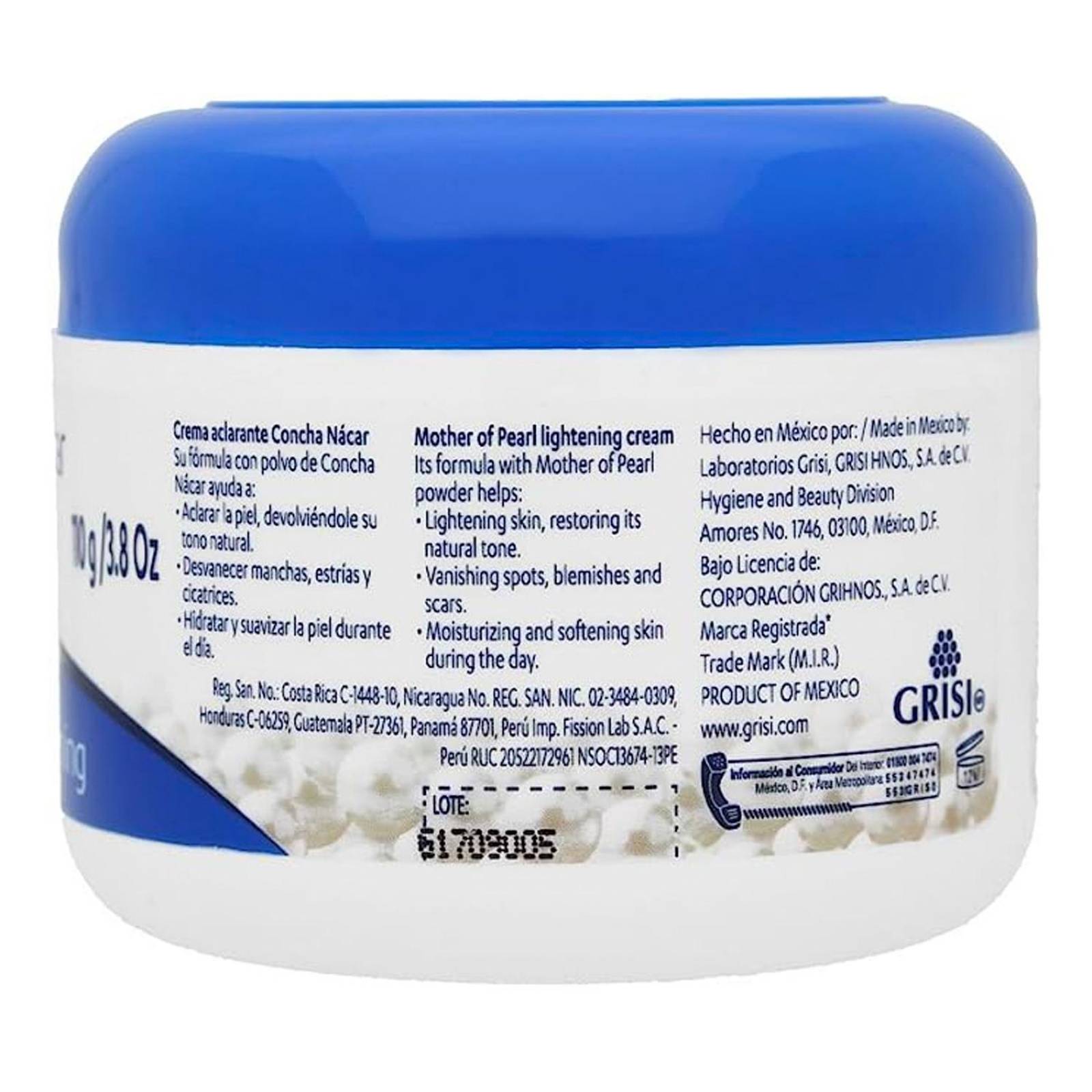 Crema Grisi Concha Nacar 110 gr 