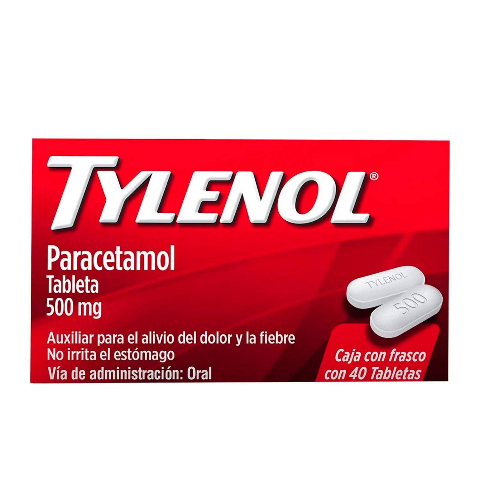 Paracetamol Tylenol 500 mg 40 Tabletas 